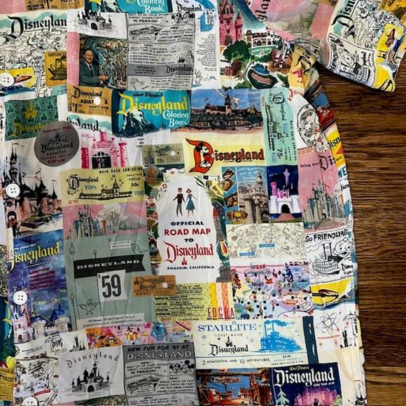 Disney Parks Disney100 Disneyland Print Button Down Woven Shirt Mens XXL - Picture 3 of 10